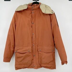 Schott NYC Down Prime Northern Goose Parka Jacket Orange Mens  M Insulated